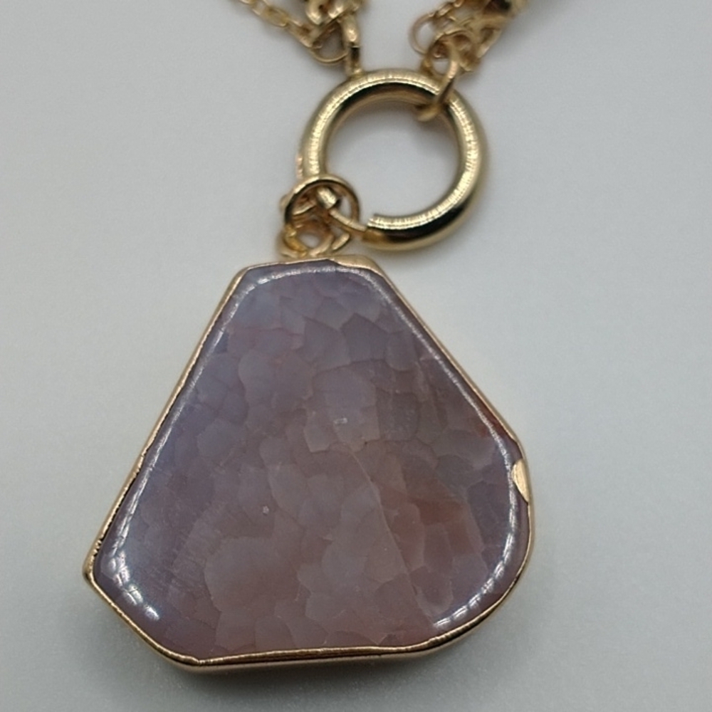 Costume gold tone multi strand faux gems and crystals necklace with Pendant - Picture 9 of 12